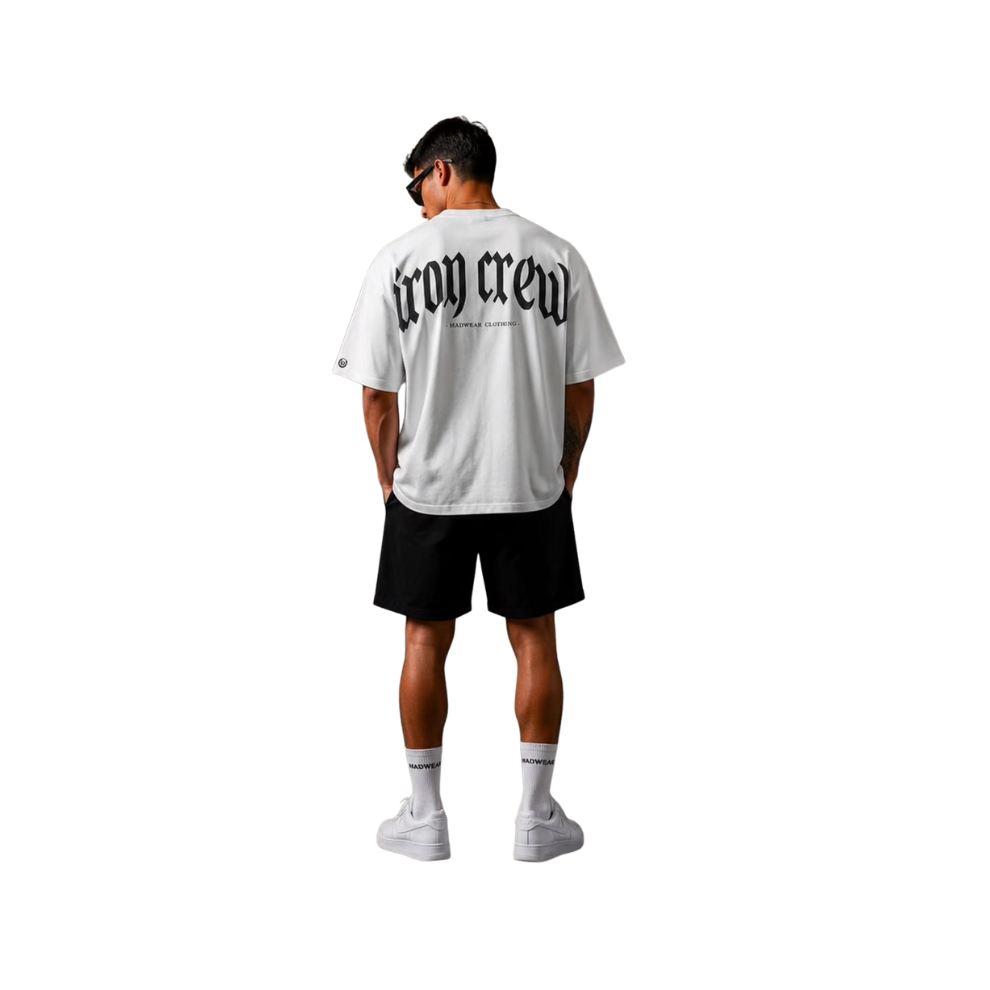 MADWEAR CAMISETA IRON CREW OVERSIZE BLANCA