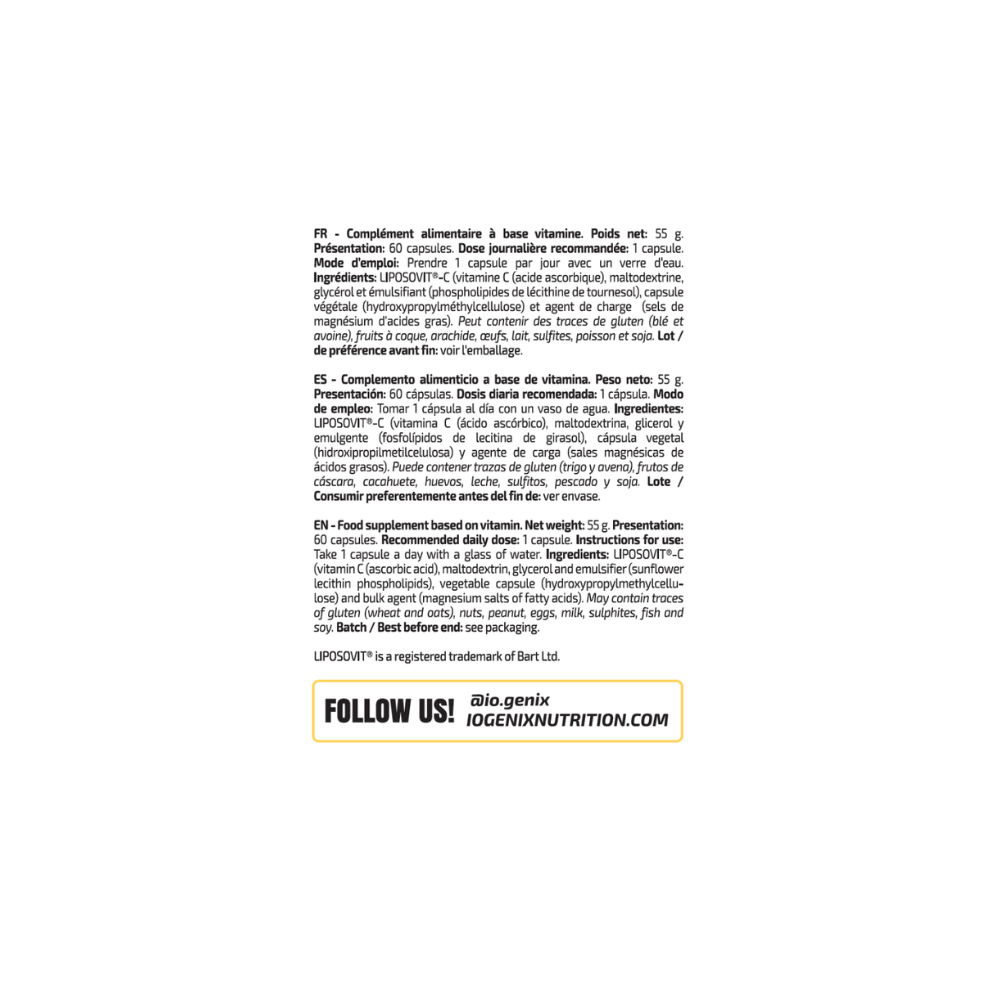 IO GENIX LIPOSOMAL VITAMIN C 60 CAPSULES
