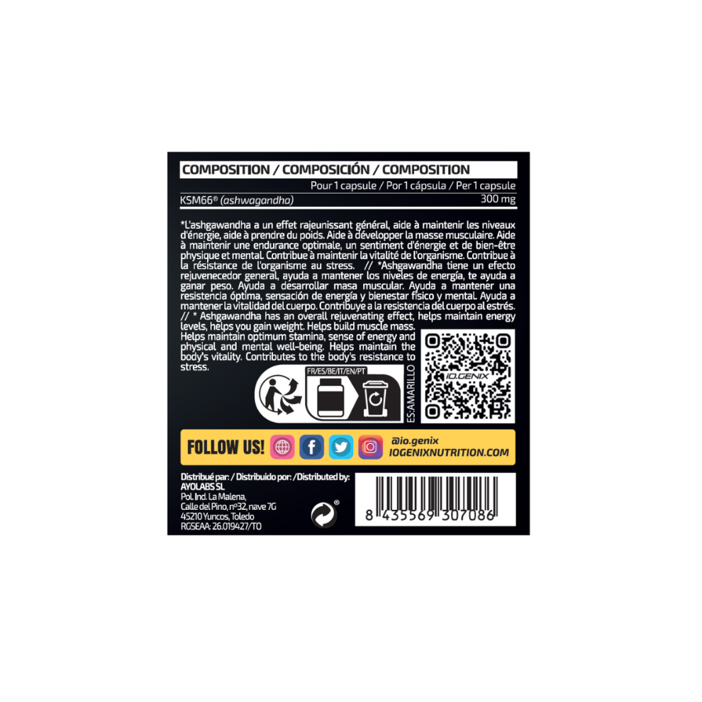 IO GENIX KSM66 ASHWAGANDHA 60 CAPSULES
