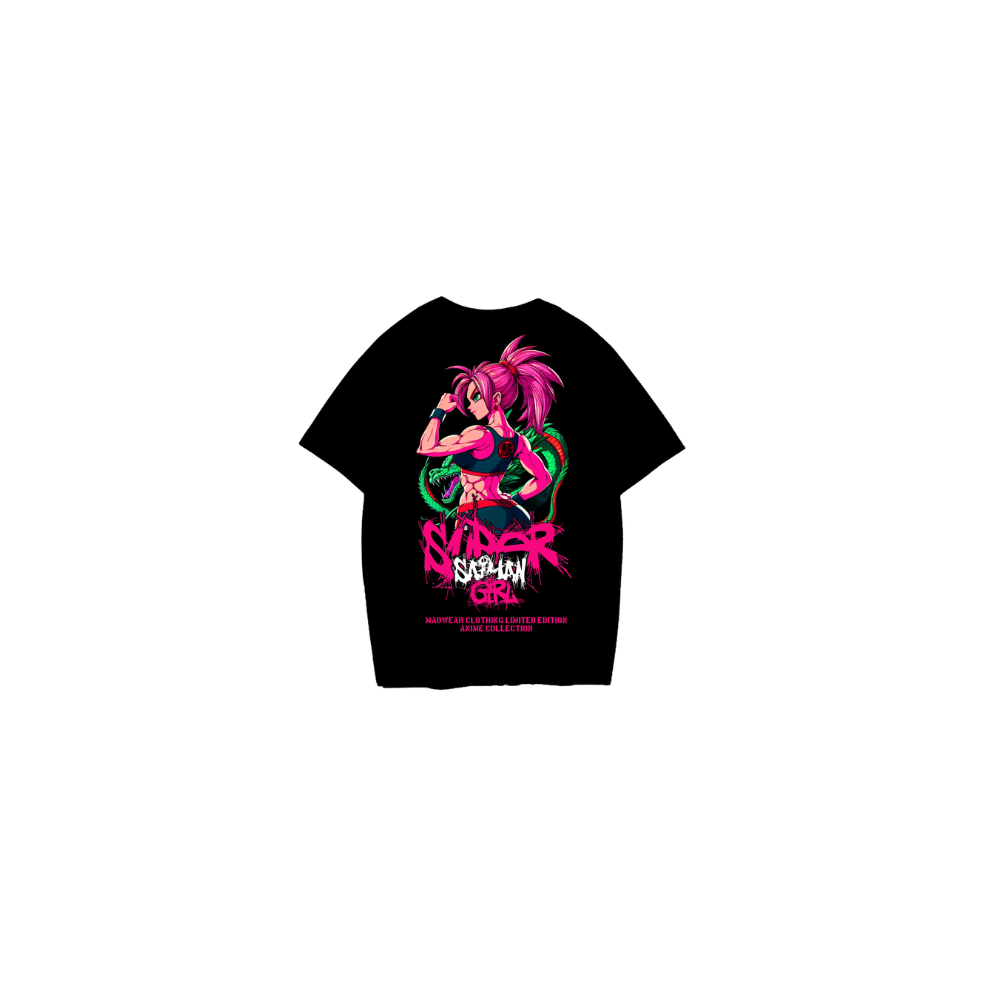 CAMISETA MADWEAR SUPERSAYAN GIRL NEGRA Imagen principal del producto