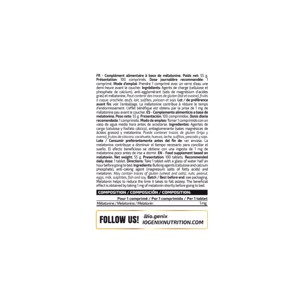 IO GENIX MELATONIN 100 TABLETS